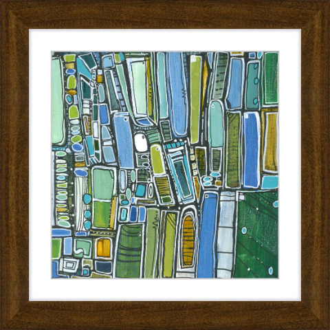 Satellite Framed print in Walnut - Custom for Tanya