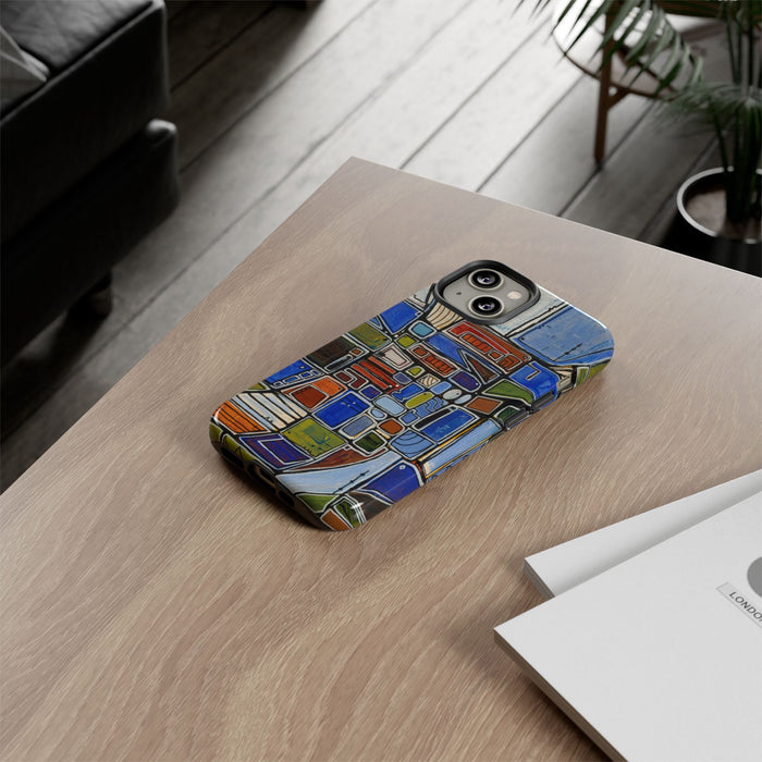 Abstract Mosaic Tough Phone Case — Colorful Geometric  Protective Cover