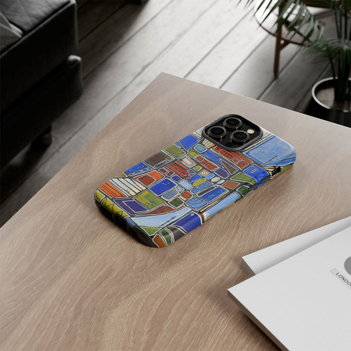Abstract Mosaic Tough Phone Case — Colorful Geometric  Protective Cover