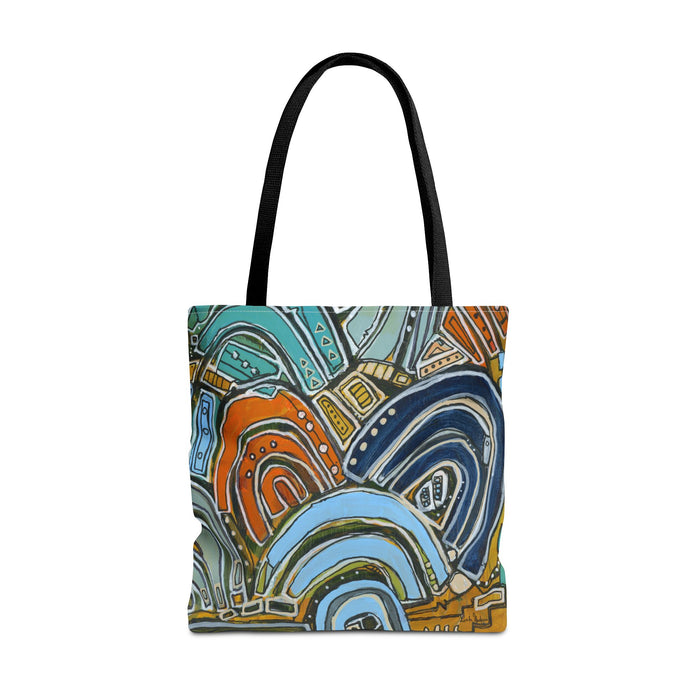 "Tsunami Mid Mod" Tote Bag|  Abstract Colorful Arches Tote Bag | Geometric Pattern, Boho Art Print