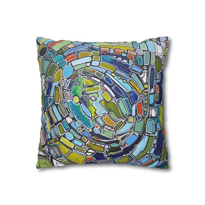 Green Vortex Throw Pillow Cases