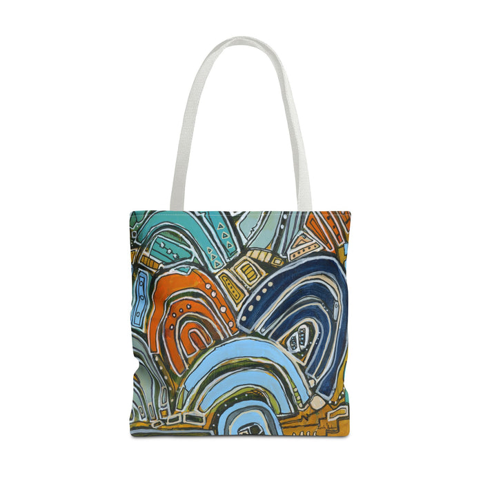 "Tsunami Mid Mod" Tote Bag|  Abstract Colorful Arches Tote Bag | Geometric Pattern, Boho Art Print