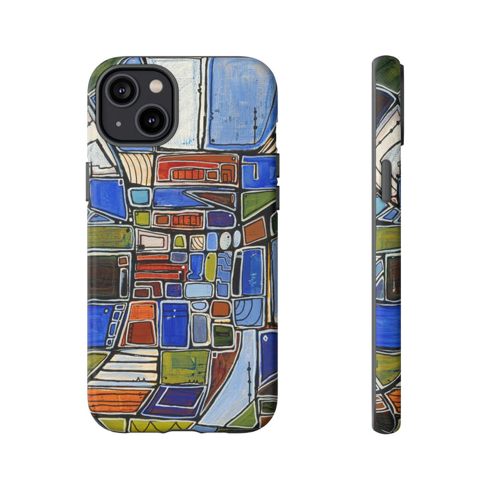 Abstract Mosaic Tough Phone Case — Colorful Geometric  Protective Cover