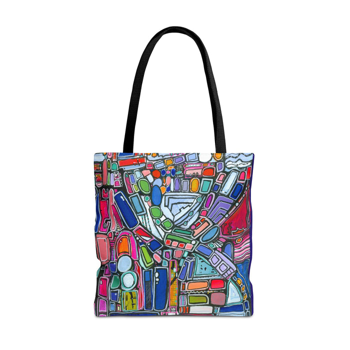 Abstract Colorblock Tote Bag — Vibrant Geometric Art Print