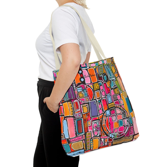 Pink Pony Club Colorful Abstract Tote Bag, Art-Inspired Shopping Bag, Eco-Friendly Carry All, Gift for Art Lovers, Beach Bag, Everyday Use