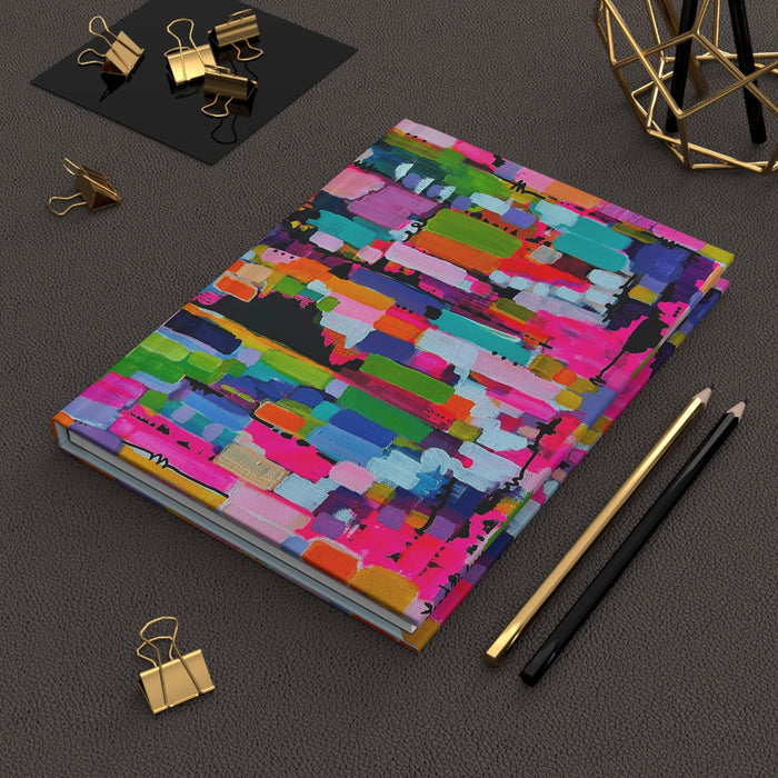 Color Block Abstract Hardcover Journal — Bright Painted Notebook