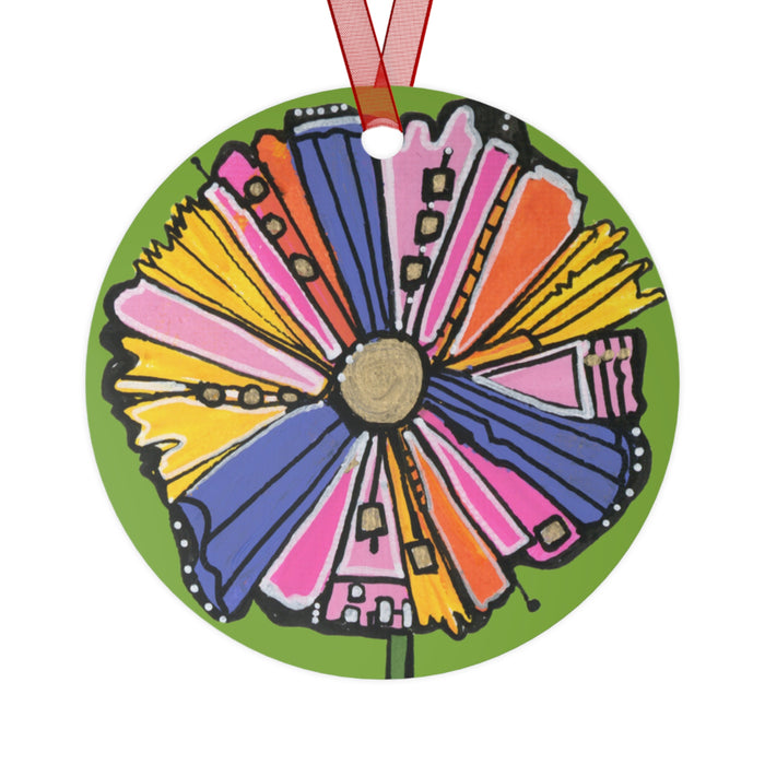 "Flower Power" Metal Ornament