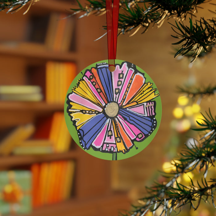 "Flower Power" Metal Ornament