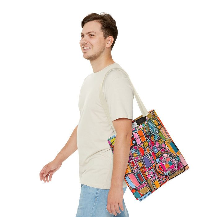 Pink Pony Club Colorful Abstract Tote Bag, Art-Inspired Shopping Bag, Eco-Friendly Carry All, Gift for Art Lovers, Beach Bag, Everyday Use