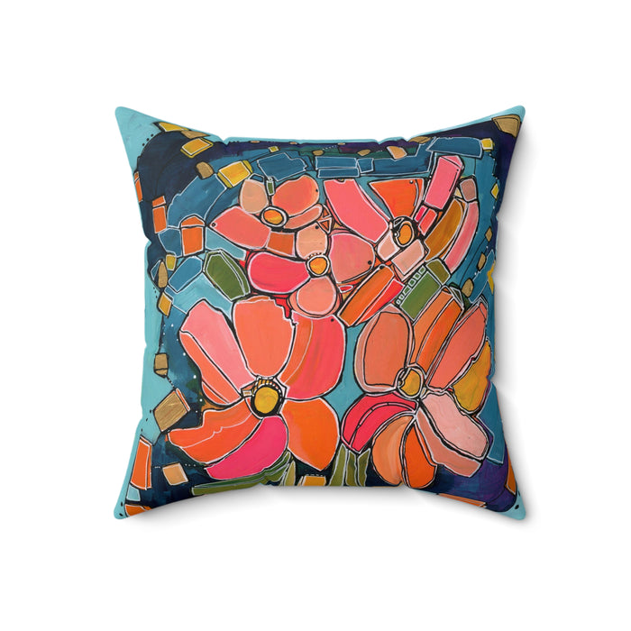 Fireflies and Daisies Throw Pillow