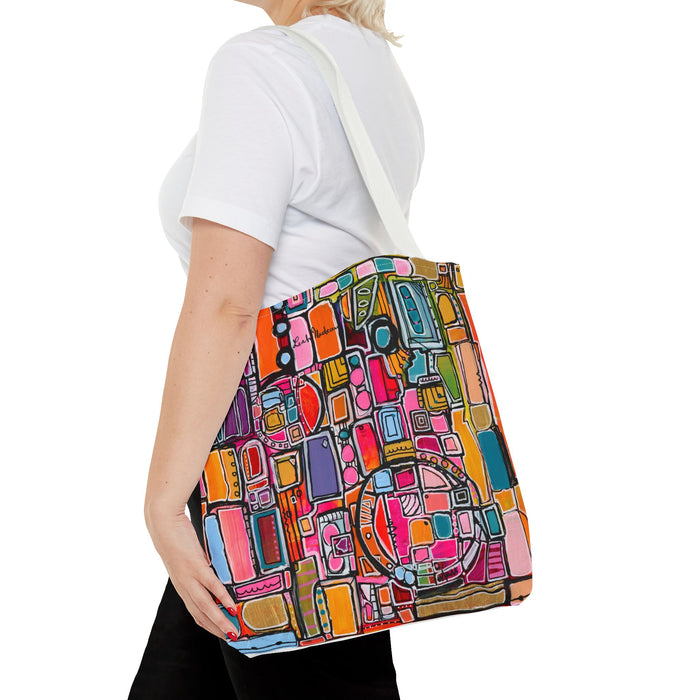 Pink Pony Club Colorful Abstract Tote Bag, Art-Inspired Shopping Bag, Eco-Friendly Carry All, Gift for Art Lovers, Beach Bag, Everyday Use