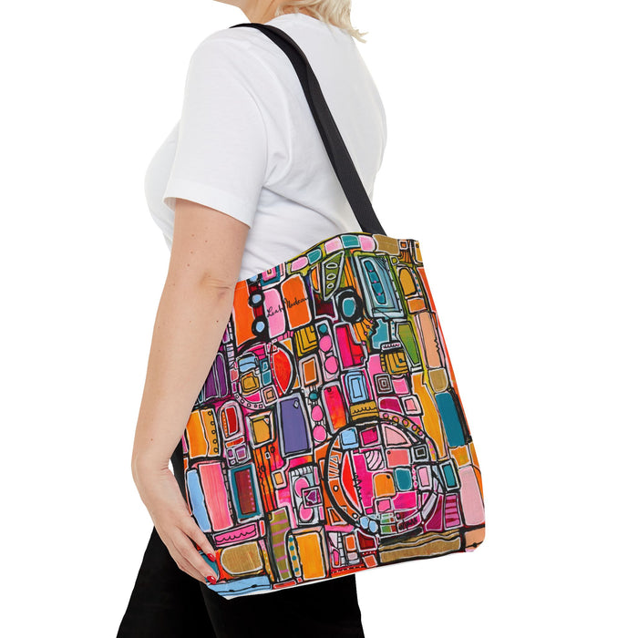 Pink Pony Club Colorful Abstract Tote Bag, Art-Inspired Shopping Bag, Eco-Friendly Carry All, Gift for Art Lovers, Beach Bag, Everyday Use
