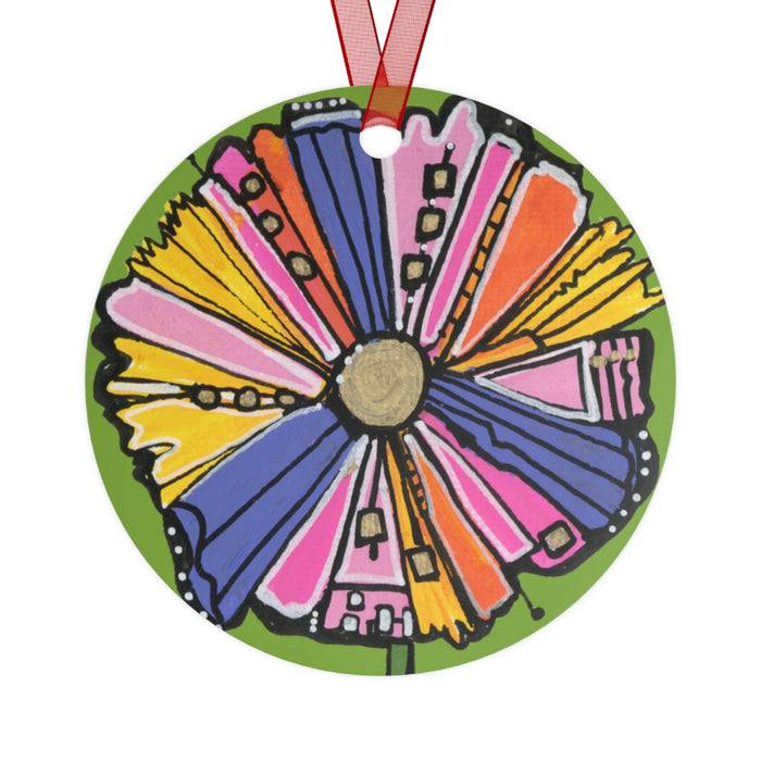"Flower Power" Metal Ornament
