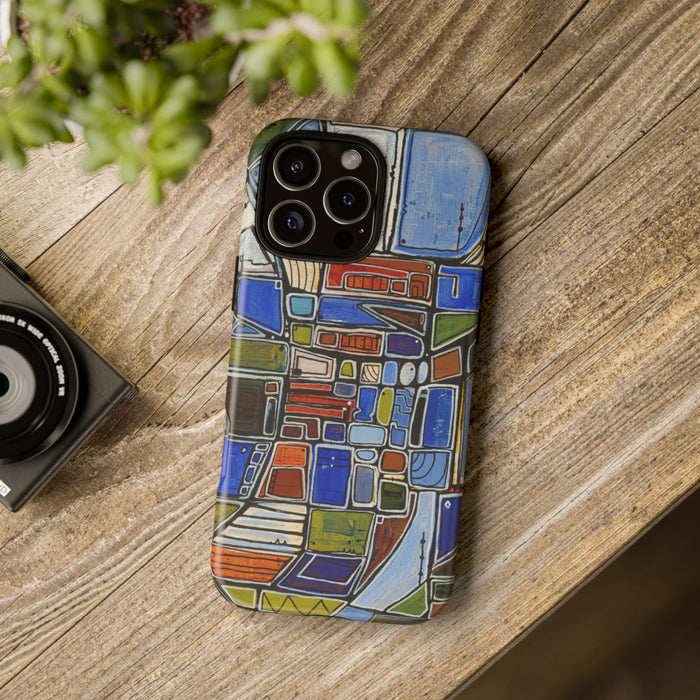 Abstract Mosaic Tough Phone Case — Colorful Geometric  Protective Cover