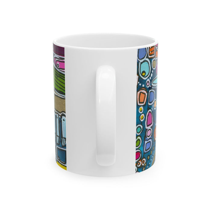 Abstract Color Block Mug — Modern Geometric Ceramic Coffee Cup (11oz/15oz)
