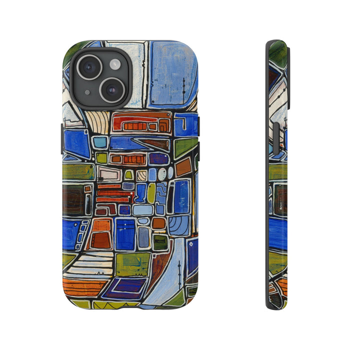Abstract Mosaic Tough Phone Case — Colorful Geometric  Protective Cover
