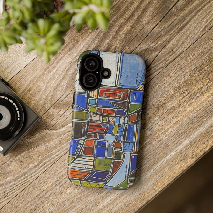 Abstract Mosaic Tough Phone Case — Colorful Geometric  Protective Cover