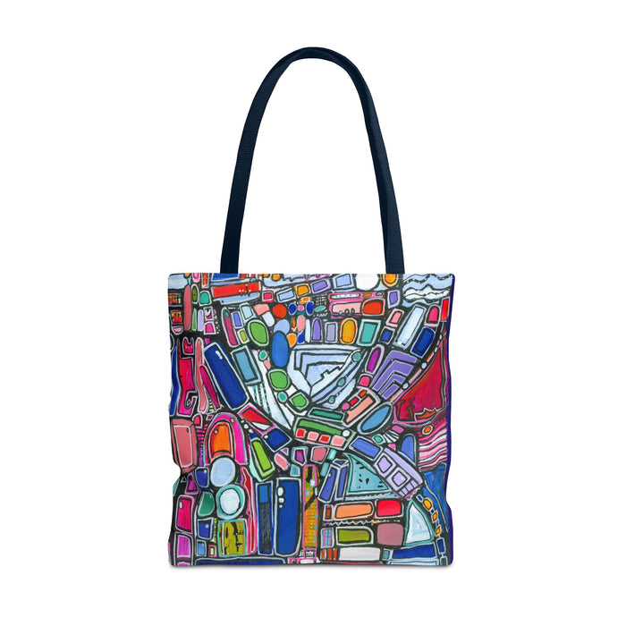 Abstract Colorblock Tote Bag — Vibrant Geometric Art Print