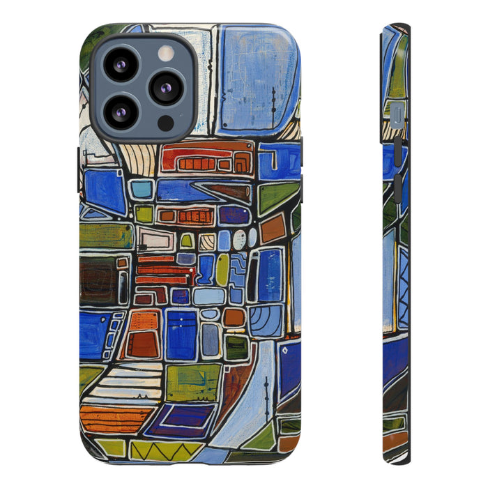 Abstract Mosaic Tough Phone Case — Colorful Geometric  Protective Cover