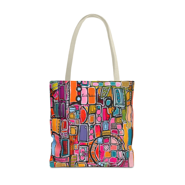 Pink Pony Club Colorful Abstract Tote Bag, Art-Inspired Shopping Bag, Eco-Friendly Carry All, Gift for Art Lovers, Beach Bag, Everyday Use