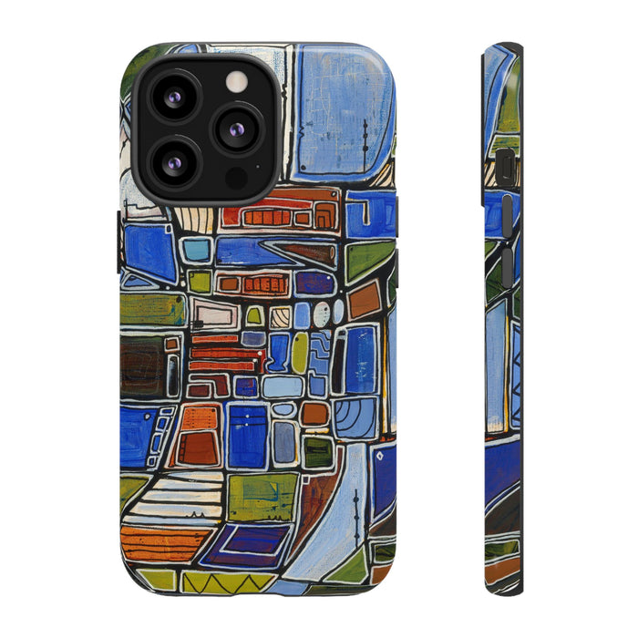 Abstract Mosaic Tough Phone Case — Colorful Geometric  Protective Cover