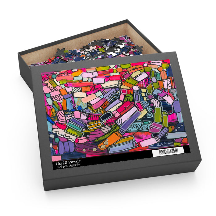 "Sellwood Sunset" 500-Piece Colorful Abstract Art Puzzle