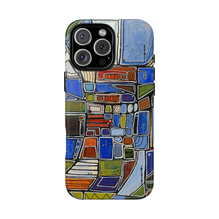 Abstract Mosaic Tough Phone Case — Colorful Geometric  Protective Cover