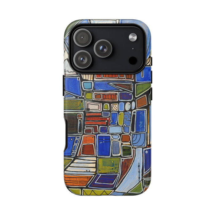 Abstract Mosaic Tough Phone Case — Colorful Geometric  Protective Cover