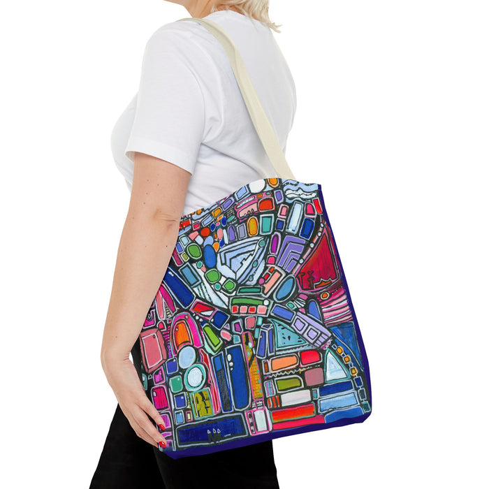 Abstract Colorblock Tote Bag — Vibrant Geometric Art Print
