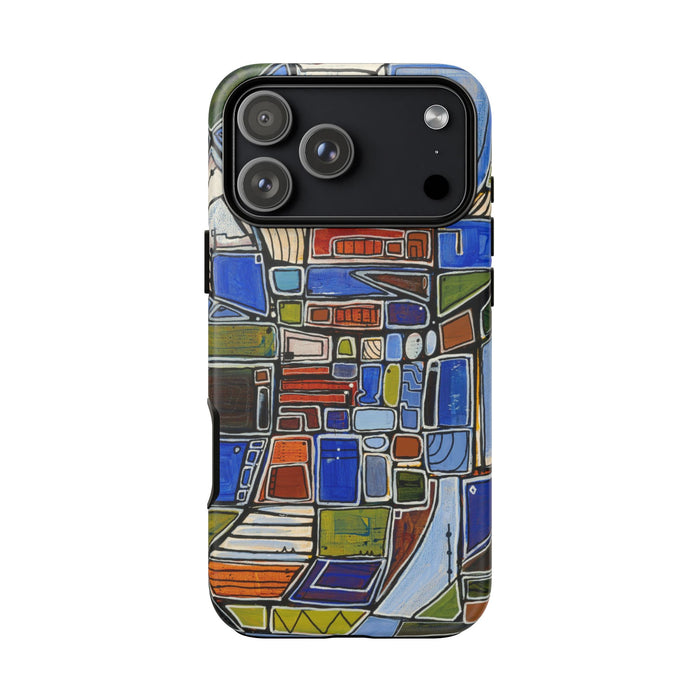 Abstract Mosaic Tough Phone Case — Colorful Geometric  Protective Cover