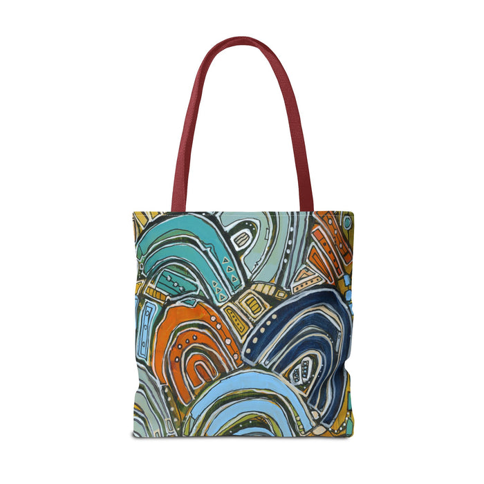 "Tsunami Mid Mod" Tote Bag|  Abstract Colorful Arches Tote Bag | Geometric Pattern, Boho Art Print