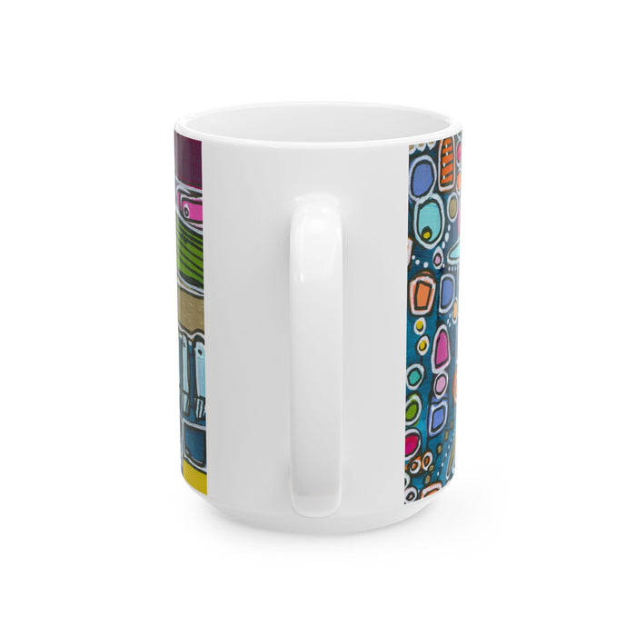 Abstract Color Block Mug — Modern Geometric Ceramic Coffee Cup (11oz/15oz)