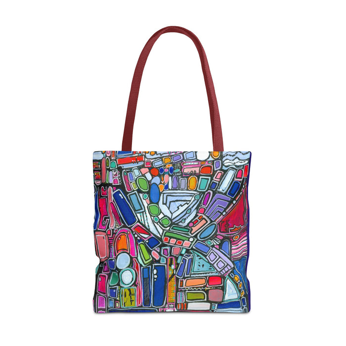 Abstract Colorblock Tote Bag — Vibrant Geometric Art Print
