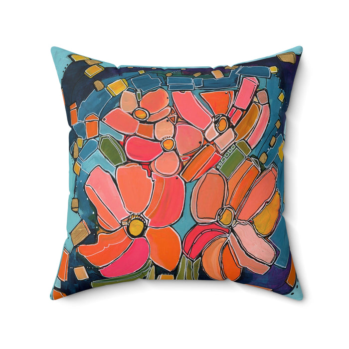 Fireflies and Daisies Throw Pillow