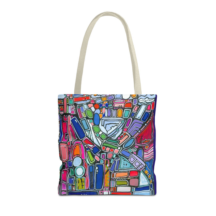 Abstract Colorblock Tote Bag — Vibrant Geometric Art Print