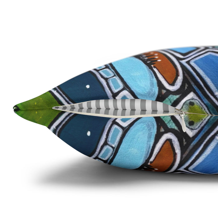 Green Vortex Throw Pillow Cases