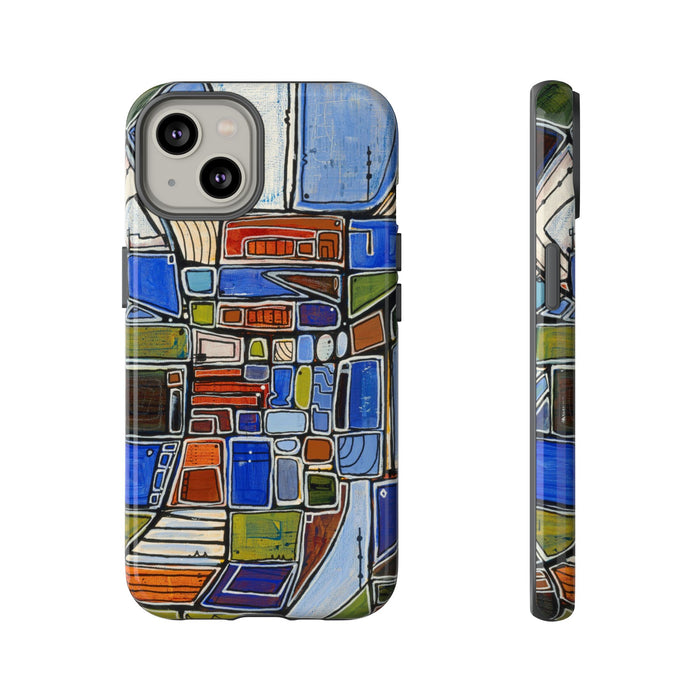 Abstract Mosaic Tough Phone Case — Colorful Geometric  Protective Cover