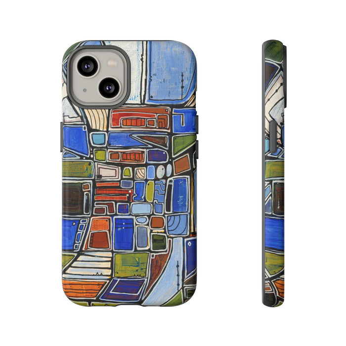 Abstract Mosaic Tough Phone Case — Colorful Geometric  Protective Cover