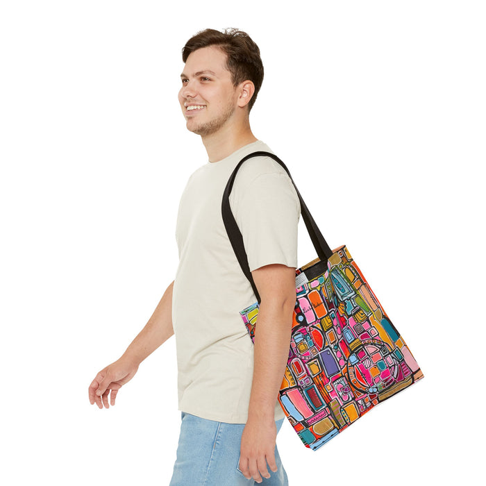 Pink Pony Club Colorful Abstract Tote Bag, Art-Inspired Shopping Bag, Eco-Friendly Carry All, Gift for Art Lovers, Beach Bag, Everyday Use