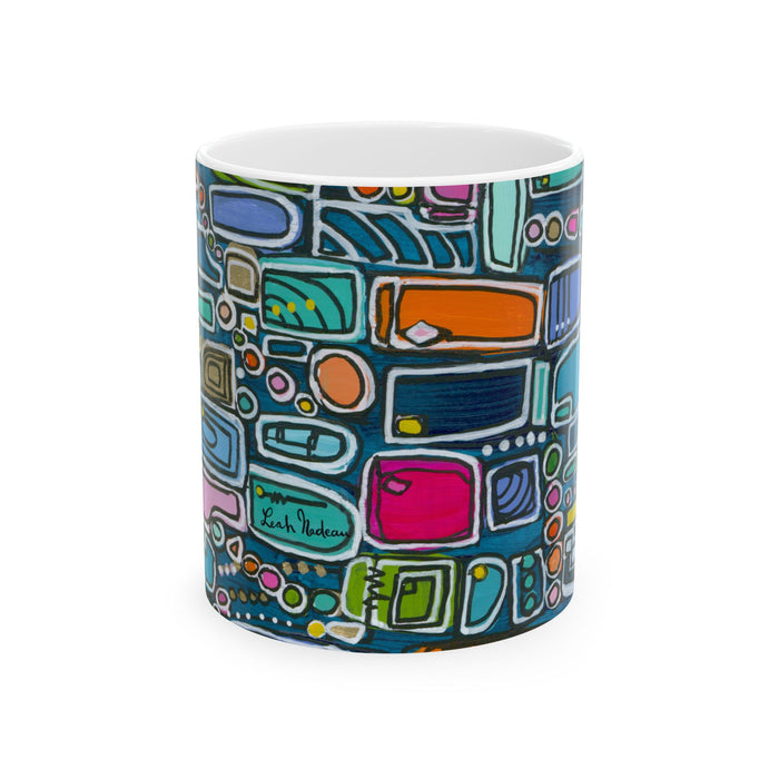 Abstract Color Block Mug — Modern Geometric Ceramic Coffee Cup (11oz/15oz)