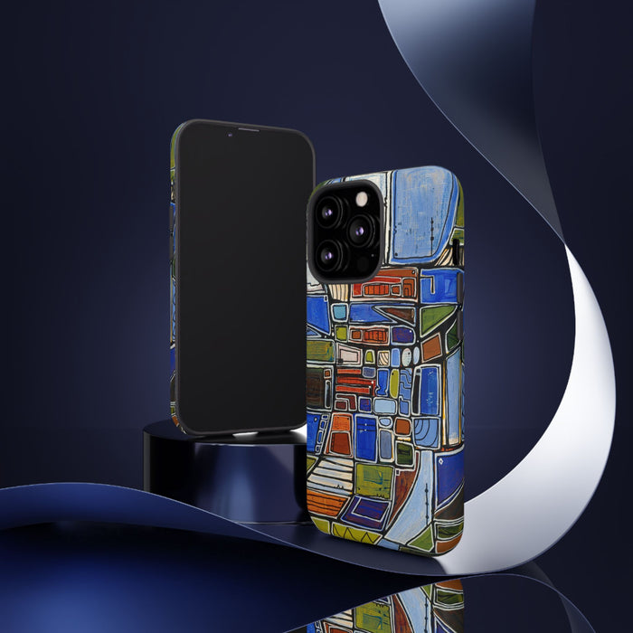Abstract Mosaic Tough Phone Case — Colorful Geometric  Protective Cover