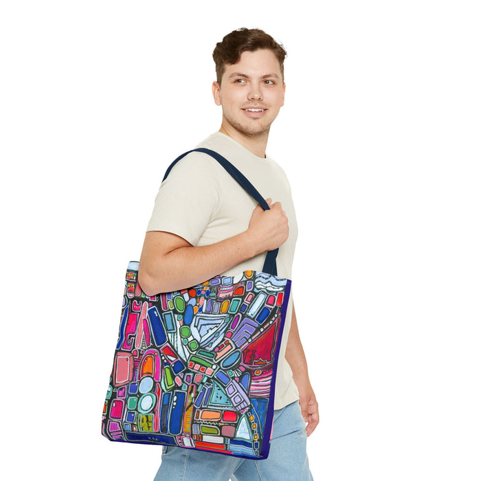 Abstract Colorblock Tote Bag — Vibrant Geometric Art Print