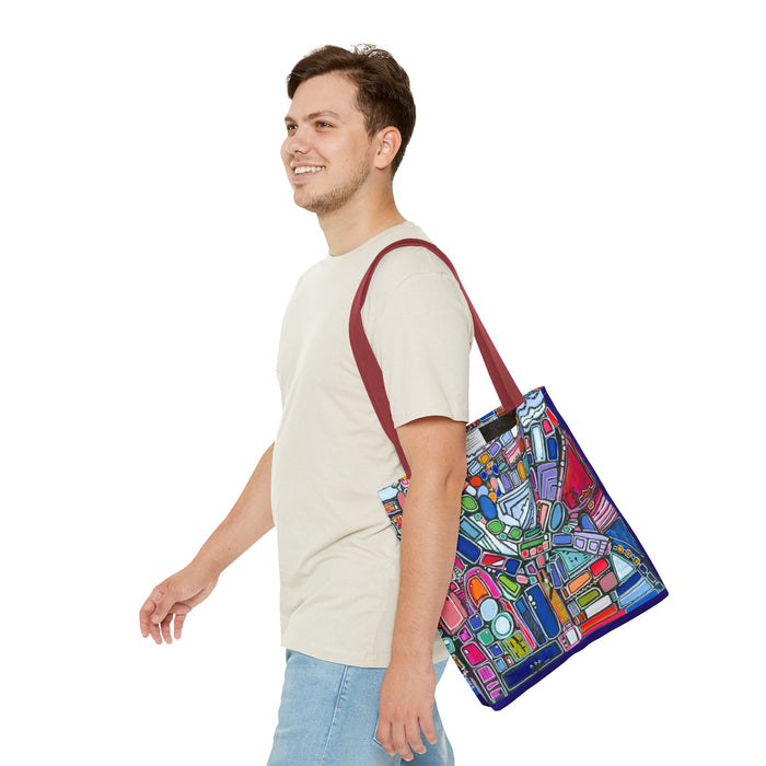 Abstract Colorblock Tote Bag — Vibrant Geometric Art Print