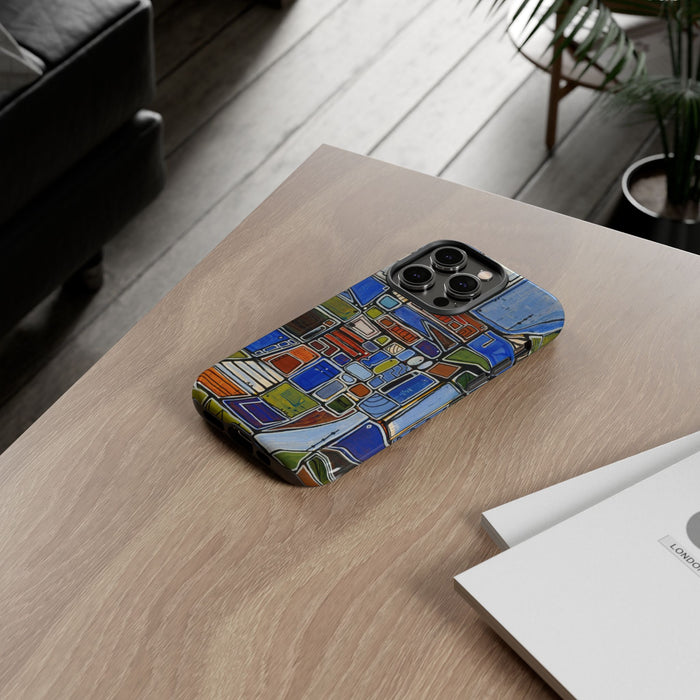 Abstract Mosaic Tough Phone Case — Colorful Geometric  Protective Cover