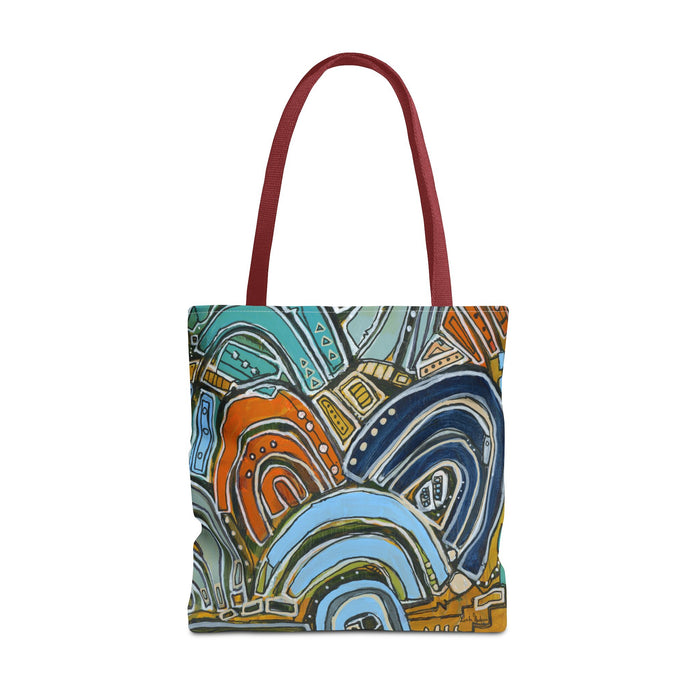 "Tsunami Mid Mod" Tote Bag|  Abstract Colorful Arches Tote Bag | Geometric Pattern, Boho Art Print