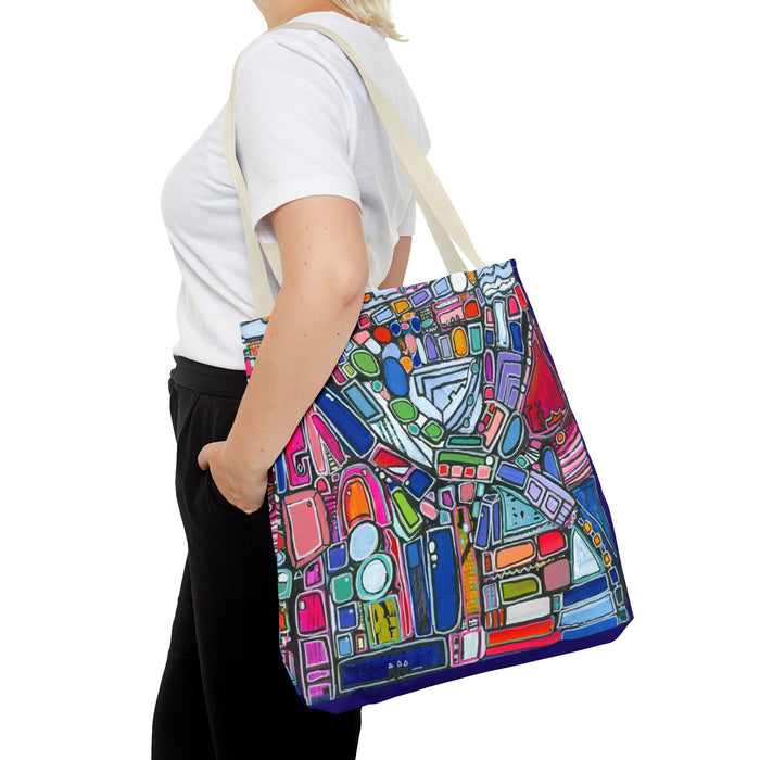 Abstract Colorblock Tote Bag — Vibrant Geometric Art Print