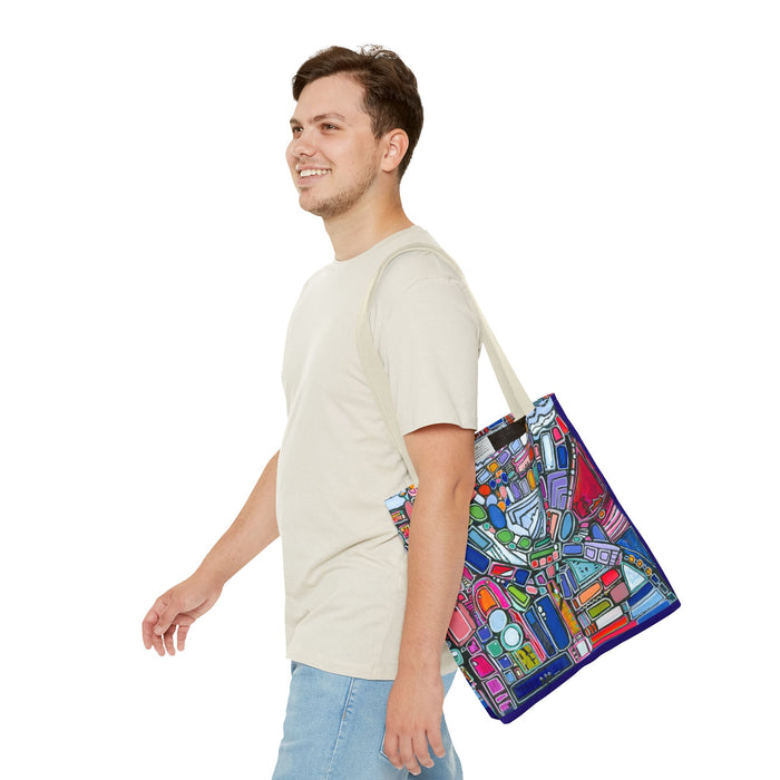 Abstract Colorblock Tote Bag — Vibrant Geometric Art Print