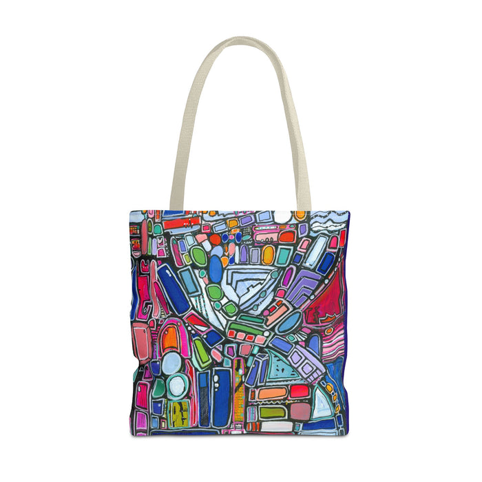Abstract Colorblock Tote Bag — Vibrant Geometric Art Print