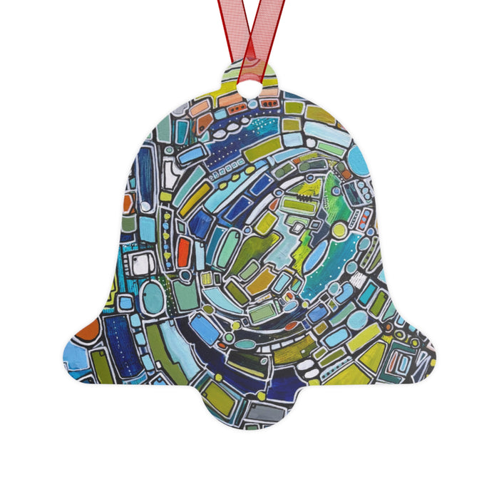 "Green Vortex" Metal Ornament