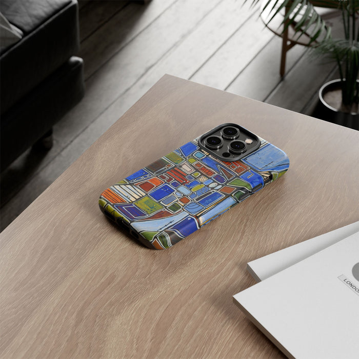 Abstract Mosaic Tough Phone Case — Colorful Geometric  Protective Cover